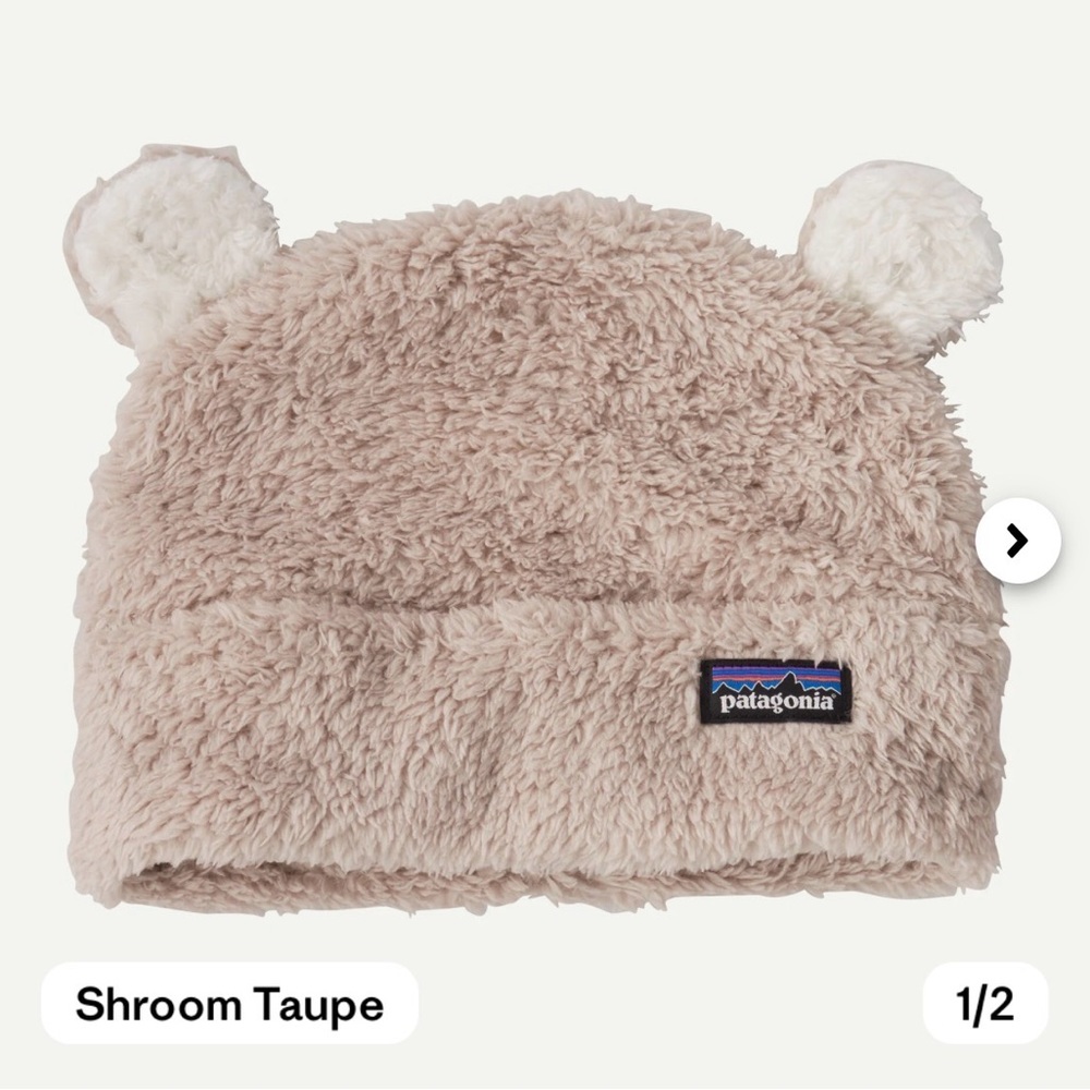 Patagonia Furry Friends Fleece Hat in Mushroom Taupe 12-24M